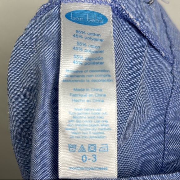 Bob Bebe Strawberry Blue Dress Girls Size 0-3M - Picture 3 of 6